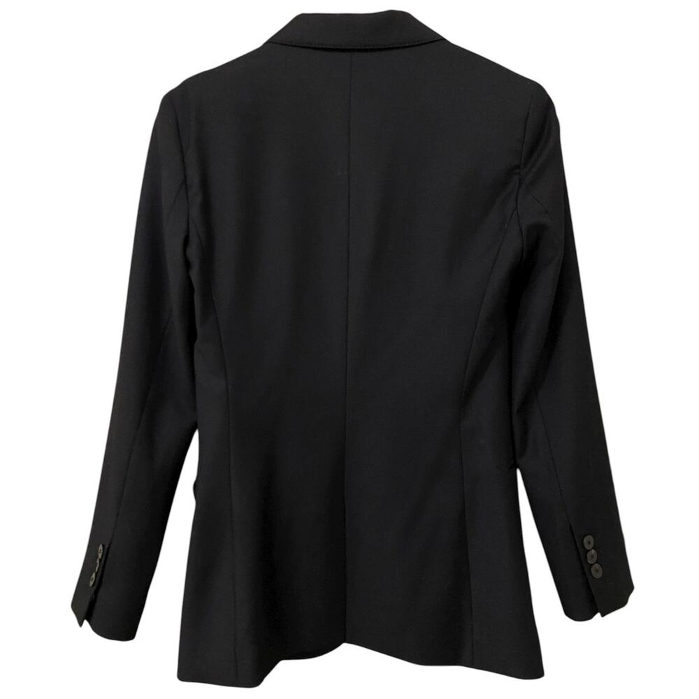 Theory Women Staple Blazer in Sleek Flannel US 2 Black 100% Virgin Wool Business - Picture 2 of 8